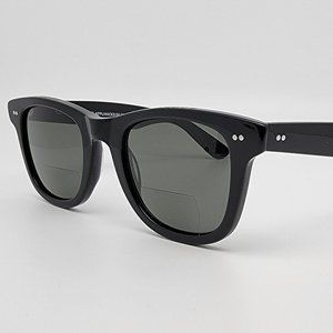 Caddis The Porgy Gloss Black Frame Polarized Bifocal 1.50 Grey Lens Sunglasses